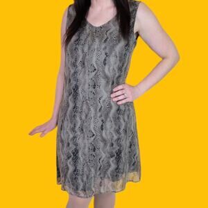 Vintage 90s Robbie Bee 2pc Silk Snake Sprint Dress, 10